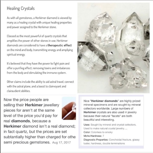 White gold plated cz moon stars herkimer diamonds - Picture 4 of 12